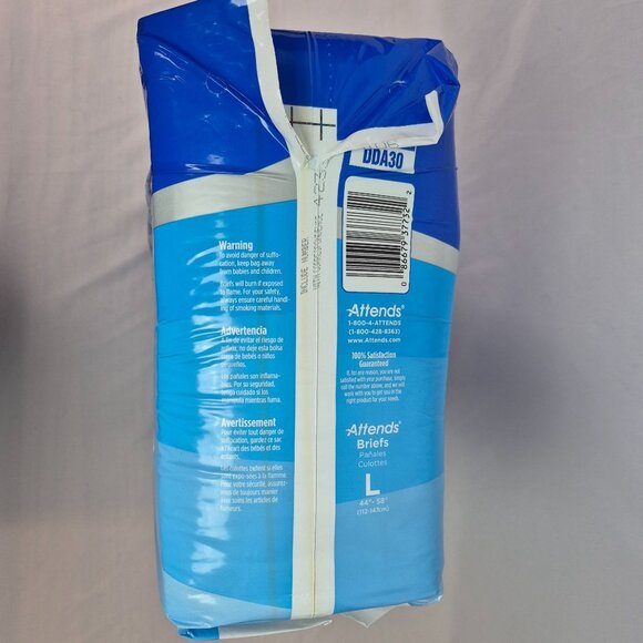 Attends Incontinence Briefs Men's/Women's Size Large 24ct Maximum Absorbency NEW - Picture 4 of 6